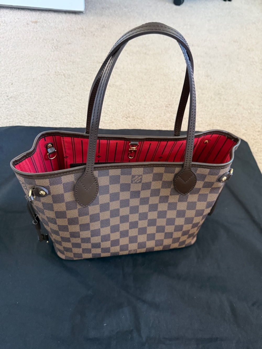 Authentic Louis Vuitton Neverfull PM in Damier Ebene canvas - Picture 2 of 16